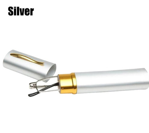 Pen holder reading glasses metal spring foot glasses pen holder portable old glasses