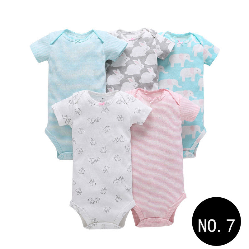 Baby Short Climb 5-piece Romper Boys and Girls Cotton One-piece Rompers
