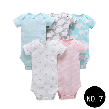 Baby Short Climb 5-piece Romper Boys and Girls Cotton One-piece Rompers