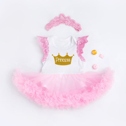 Children's dress crown sleeveless dress 0-2 full moon