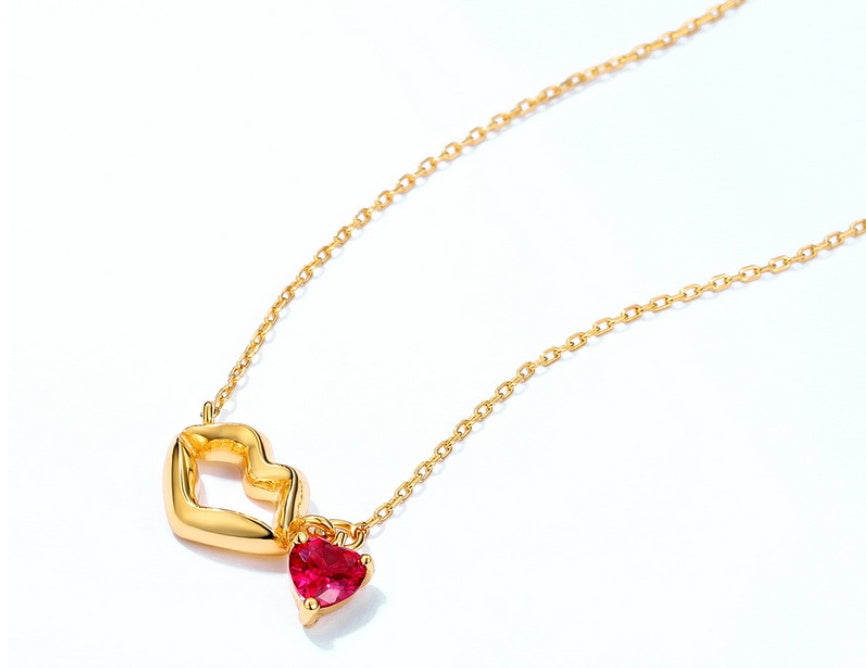 Love red corundum necklace