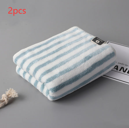 Fashion Coral Fleece Striped Towel Absorbent