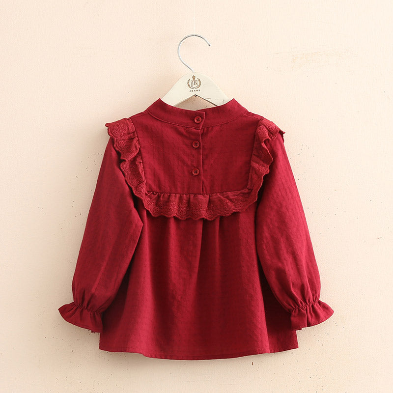 Children's bow long sleeve tunic