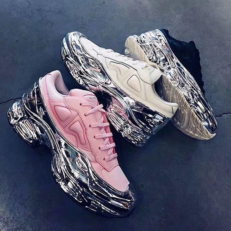 New Cool Red on Shiny Silver Shoes for Women