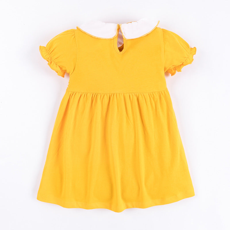 Children's skirt princess dress with puff sleeves
