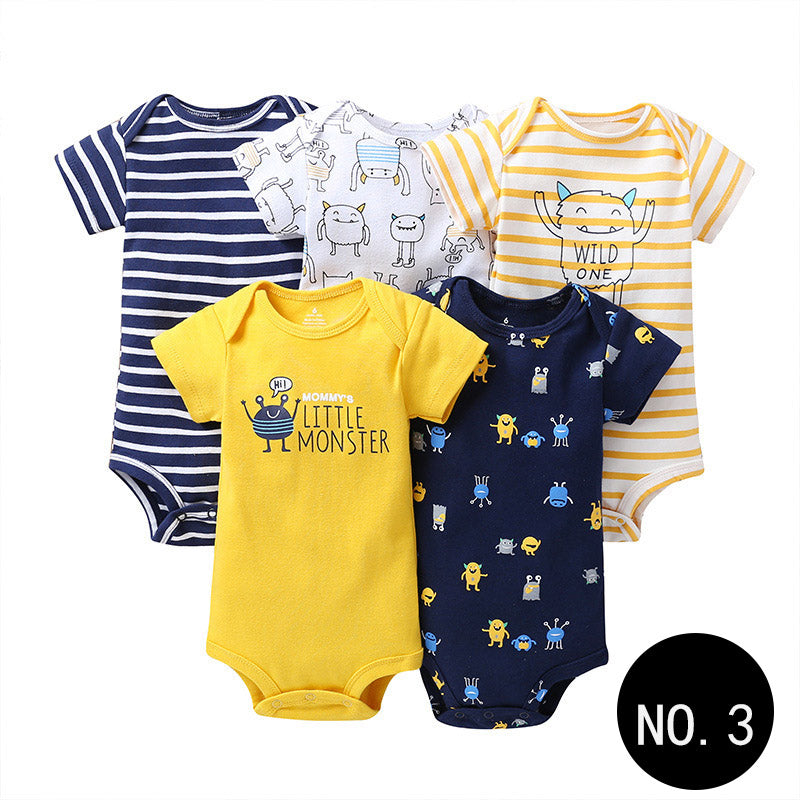 Baby Short Climb 5-piece Romper Boys and Girls Cotton One-piece Rompers