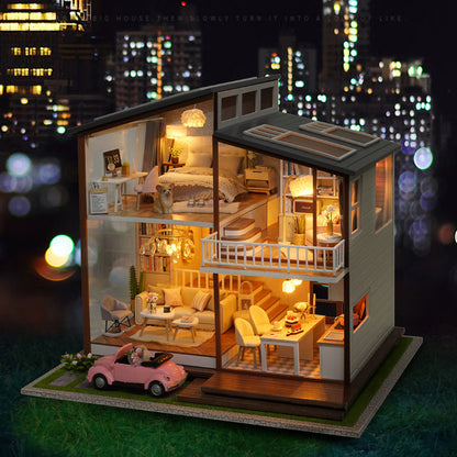 loft villa handmade small house model creative birthday gift girl