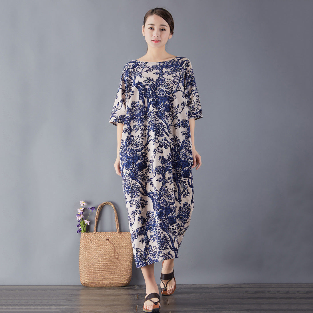 Women's commoner literary retro plus size dress