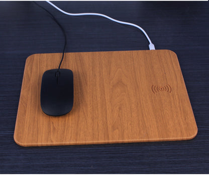 Compatible with Apple , Wireless charging mobile phone universal wood grain mouse pad
