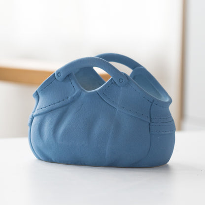 Dehua Frosted Wide Mouth Handbag Ceramic Vase Ornament Simple European Retro