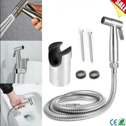 Free shipping SUS304 Stainless Steel Nickle Bathroom Handheld Bidet Shattaf Sprayer Transforms Toilet Into Spray BidetVaporizer