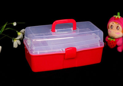 Large 2-layer art tool box plastic medicine box