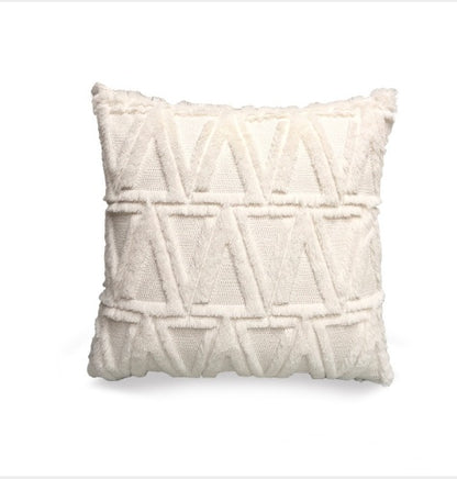 Plush Solid Color Sofa Pillowcase Living Room Cushion