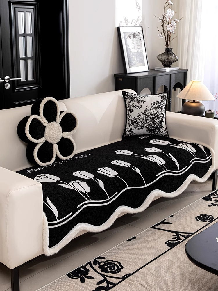 Irregular Shaped Sofa Cushion Chenille Winter