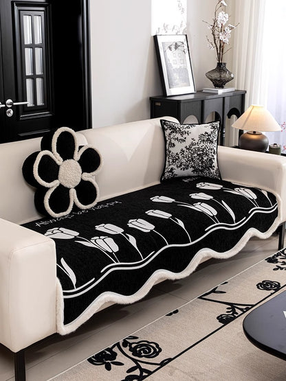 Irregular Shaped Sofa Cushion Chenille Winter