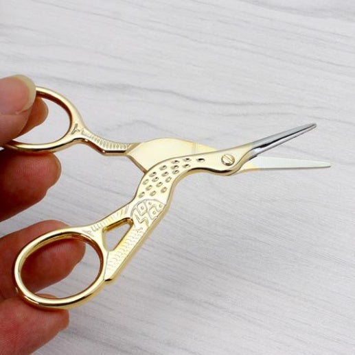 Retro Gold Crane Tailor Scissors