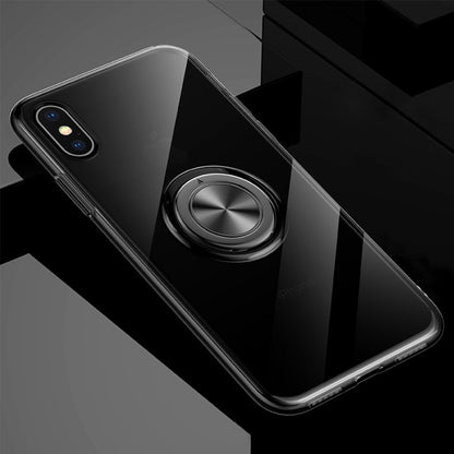Compatible with Apple, Transparent Magnetic Ring Stand Phone Case For iPhone XR XS Max X XS Adsorption Holder case For iPhone 6 6S Plus 7 8 Plus cover