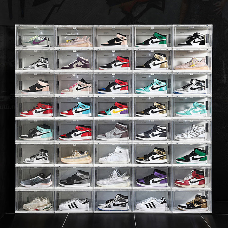 Side Door Acrylic Plastic Basketball Shoes Storage Box