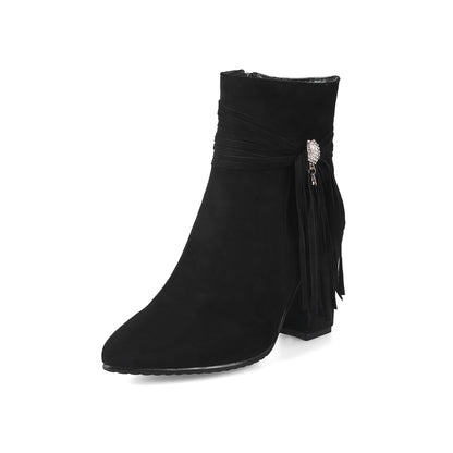 Low heel suede ankle boots women England