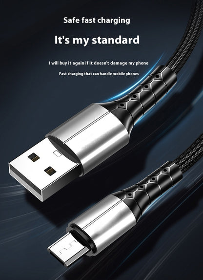 Android TYPE-C Super Fast Charge 5A Nylon Braided Mobile Phone Charging Cable