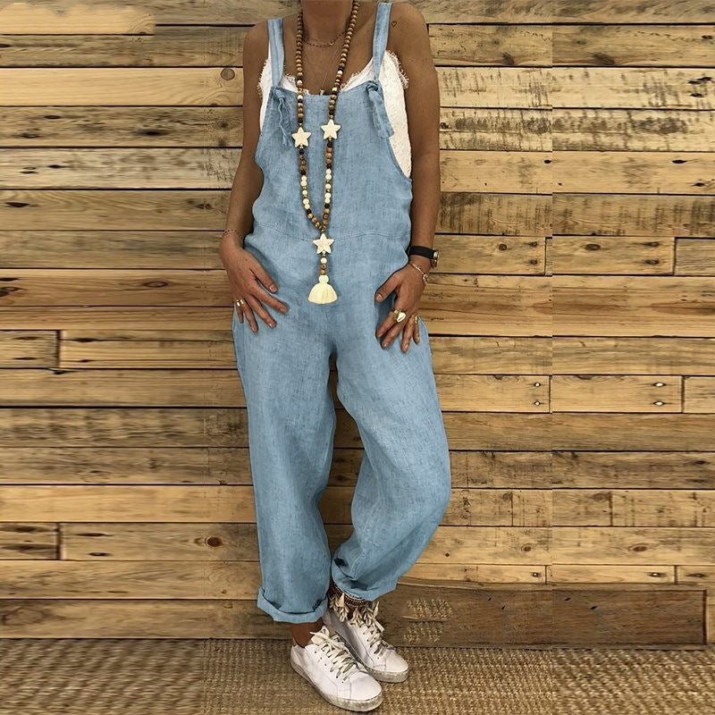 Loose suspender jumpsuit plus size overalls