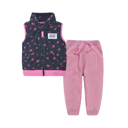 Children's vest two-piece baby cardigan vest set