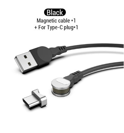 Rotating magnetic data line three-in-one blind magnetic magnetic circular charging cable for Android fruit typec