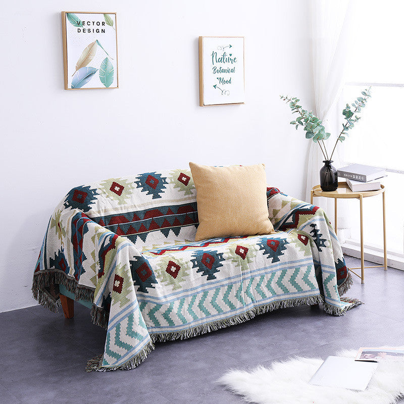 Knitted thread blanket sofa cover