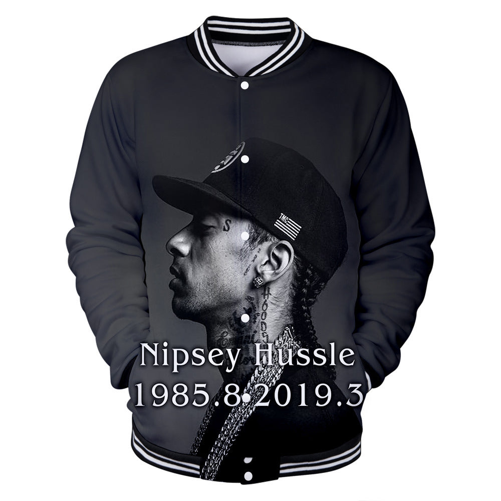 Trendy nipsey hussle casual 3D baseball uniform