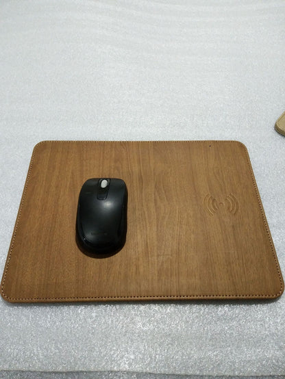 Compatible with Apple , Wireless charging mobile phone universal wood grain mouse pad