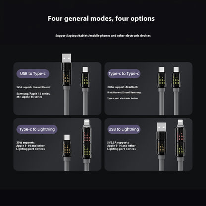 12m Lengthened Super Soft Liquid Four-in-one For Android Fast Charge Data Cable