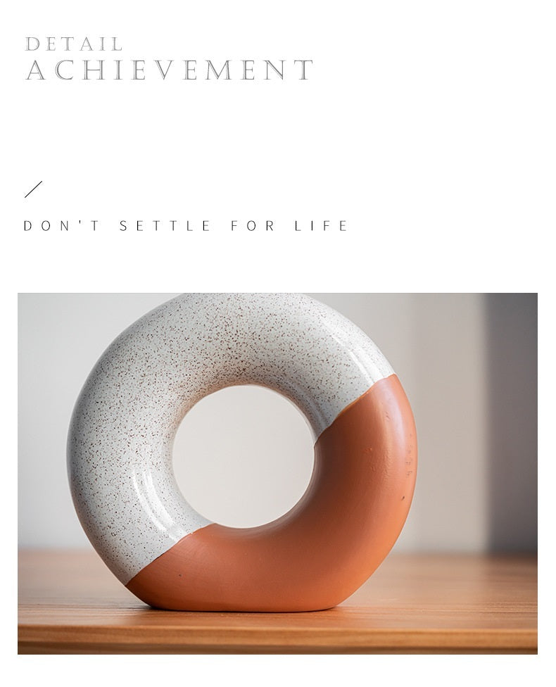 Laterite Half Glazed Round Ceramic Vase Office Desktop Soft Board Room Window