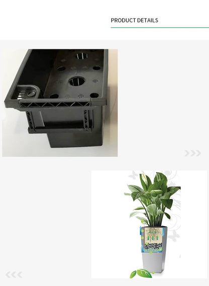 Balcony Rattan Long Flower Pot Automatic Water Feeding Lazy Flower Pot Large Planting Basin