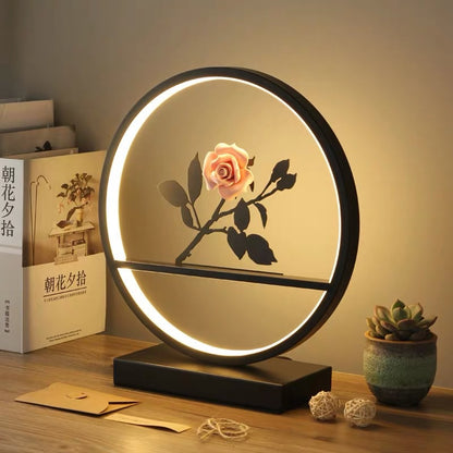 New Chinese Style Table Lamp Bedroom Bedside Lamp Retro Zen
