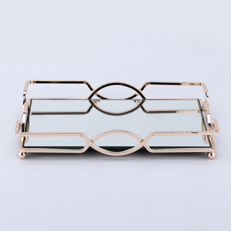 Desktop coffee table wrought iron storage tray