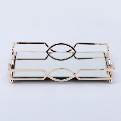 Desktop coffee table wrought iron storage tray