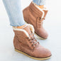Large Size Short-tube Snow Boots Women's Flat-bottom Lace-up Plus Velvet Women's Boots