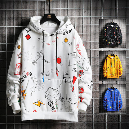 Fashion Printed Plus Size Sweater Coat Men's
