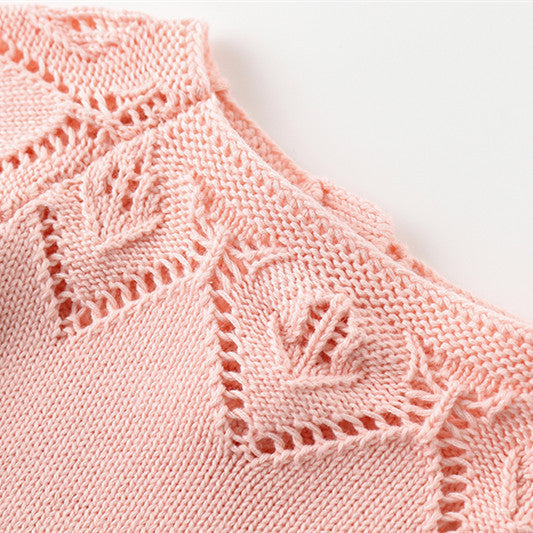 Girls' Leaf Cotton Knit Woolen Jumpsuit Wrapper