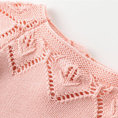 Girls' Leaf Cotton Knit Woolen Jumpsuit Wrapper