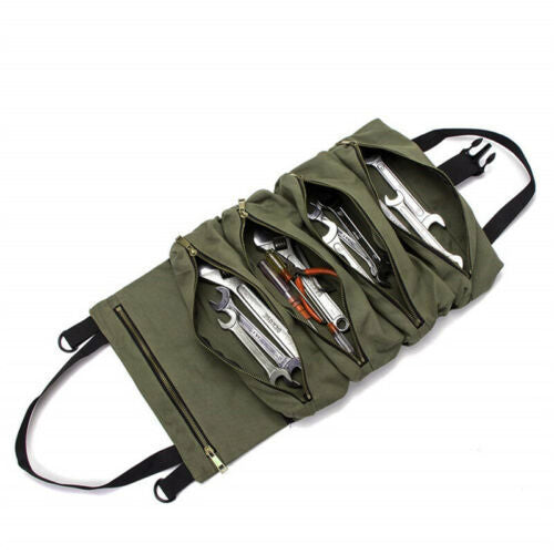Multifunctional roll up hanging canvas storage bag