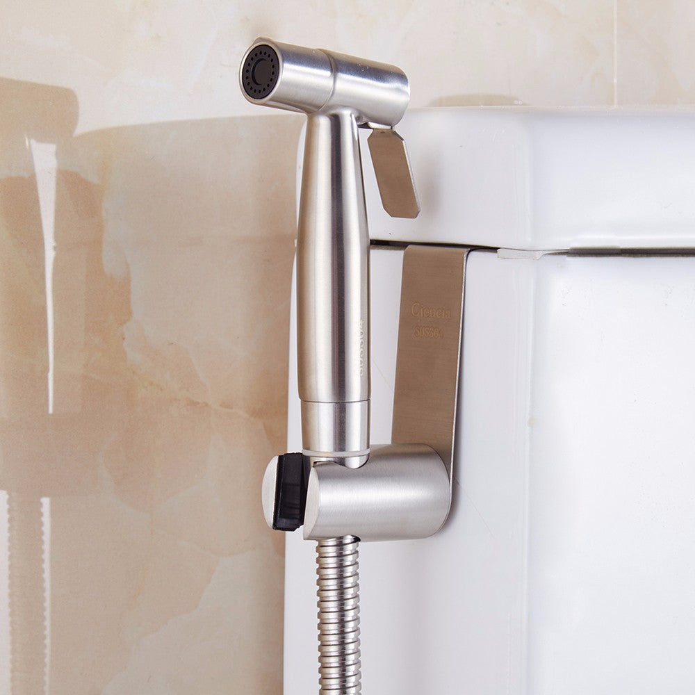 Free shipping SUS304 Stainless Steel Nickle Bathroom Handheld Bidet Shattaf Sprayer Transforms Toilet Into Spray BidetVaporizer