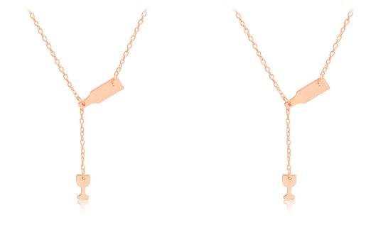 Fashion red wine bottle wine glass necklace personalized wine glass accessories pendant