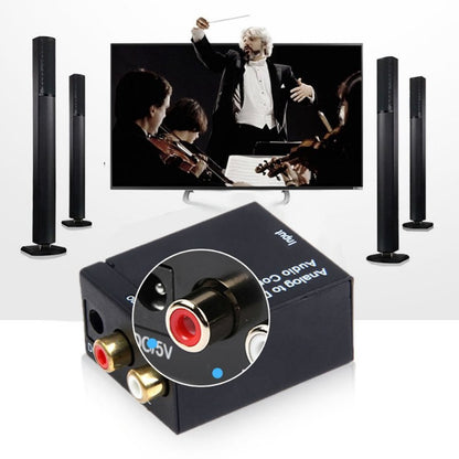 Digital to Analog Audio Converter Adapter Digital Optical Fiber Coaxial RCA Toslink Signal to Analog Audio Converter RCA for DVD