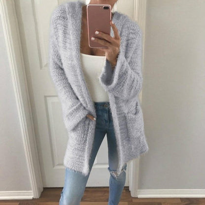 Plus size candy color plush long sleeves