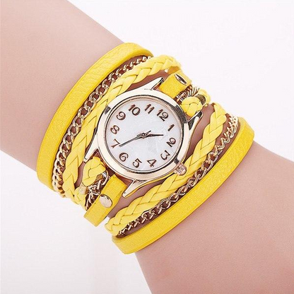 PU leather winding bracelet watch rope table