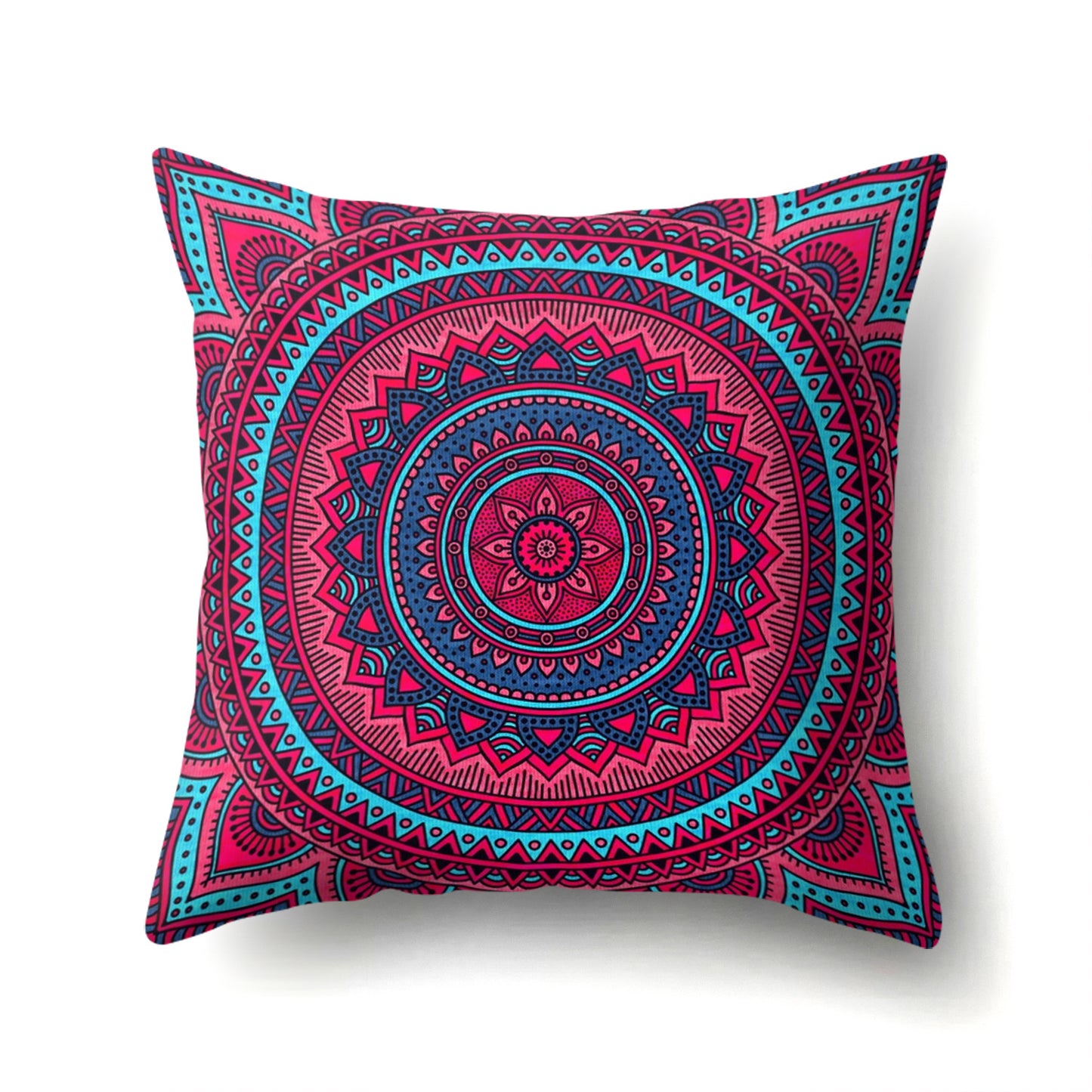 Mandala textured peach velvet pillow
