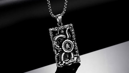 Titanium steel lace relief Guan Gong pendant pendant