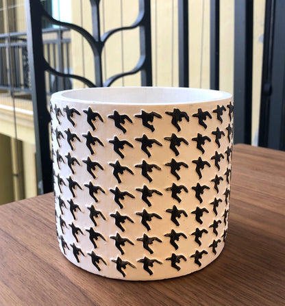 Nordic minimalist relief carved cement flower pot