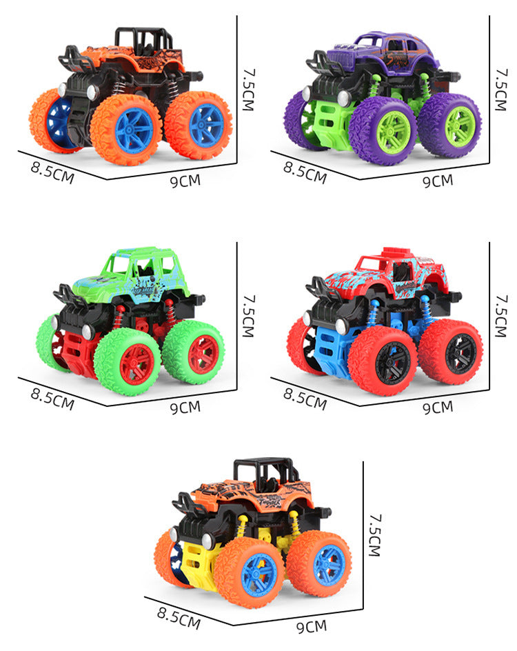 Children's Toy Stunt Off-road Vehicle Four-wheel Drive Inertial Off-road Vehicle Flip Dynamic Stunt Car Anti-drop Pull Back Car